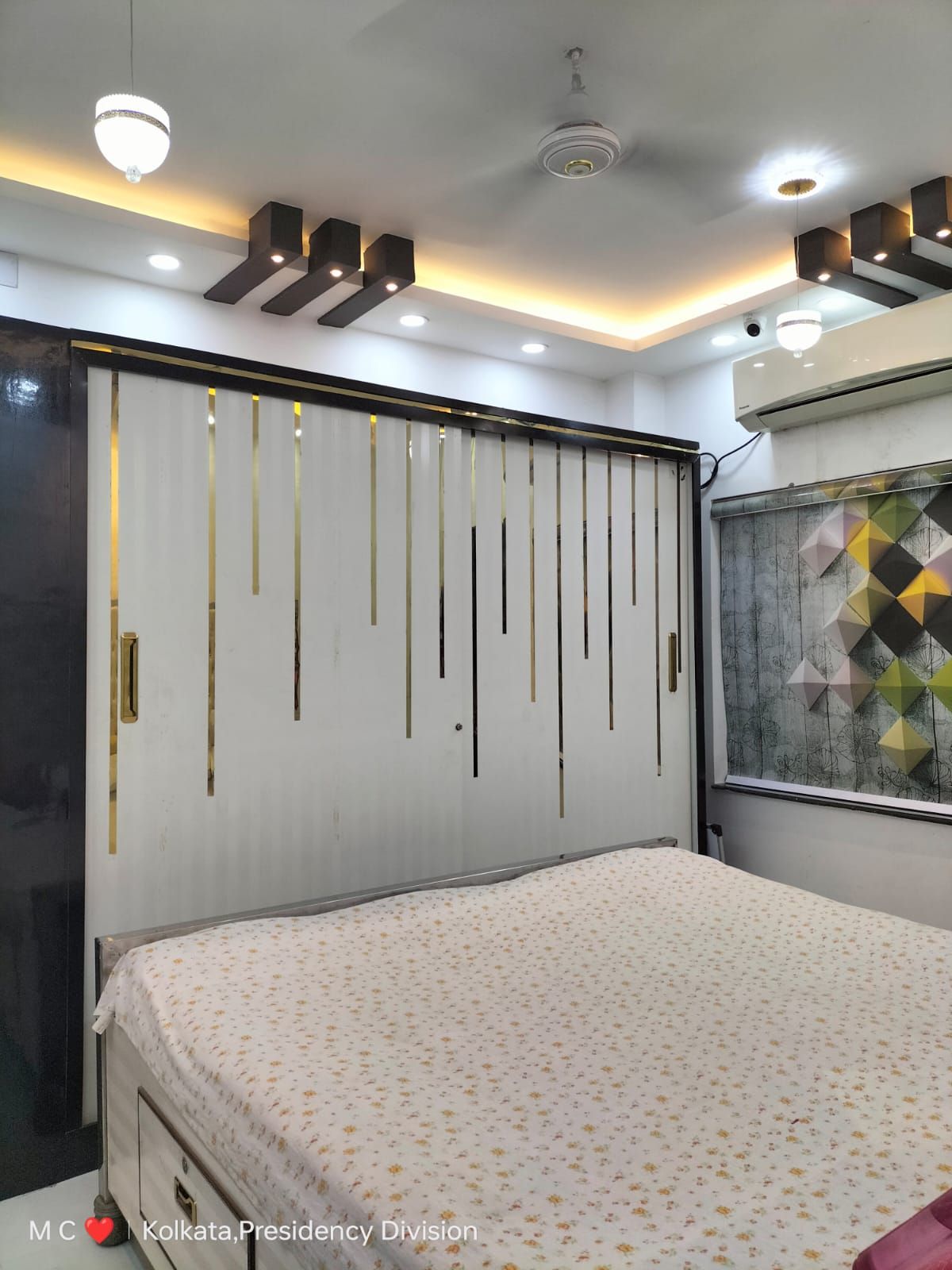 Bedroom wardrobe & wooden rafters